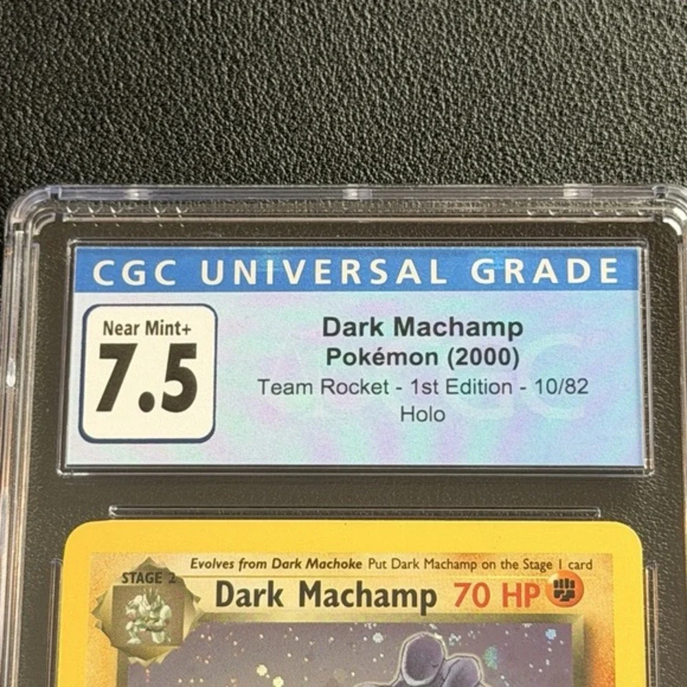 Pokémon Dark Machamp 1st Edition Holo 10/82 CGC 7.5 TCG 200 Team Rocket WotC Vtg